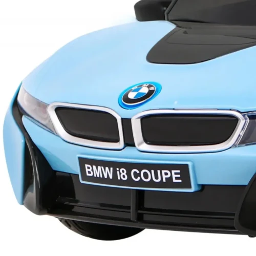 Niebieski samochodzik elektryczny dla dzieci BMW I8 Lift.webp