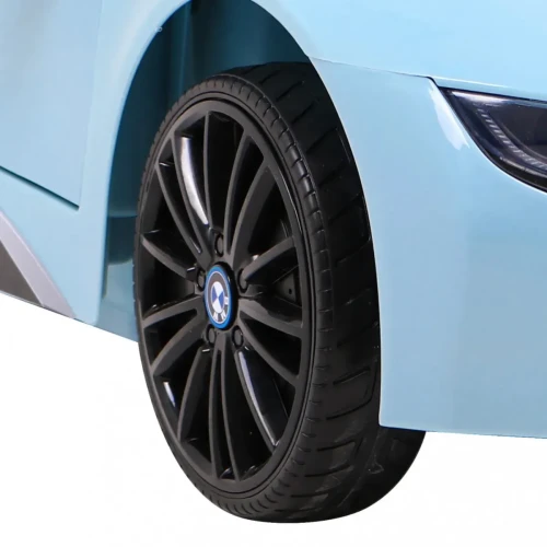 Niebieski samochód akumulatorowy dla dzieci BMW I8 Lift.webp