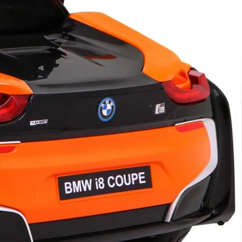 Pomaranczowy samochodzik dla dziecka na akumulator  BMW I8 Lift.webp