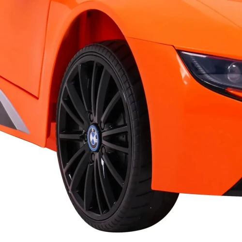 Pomaranczowy samochód akumulatorowy dla dzieci BMW I8 Lift.webp