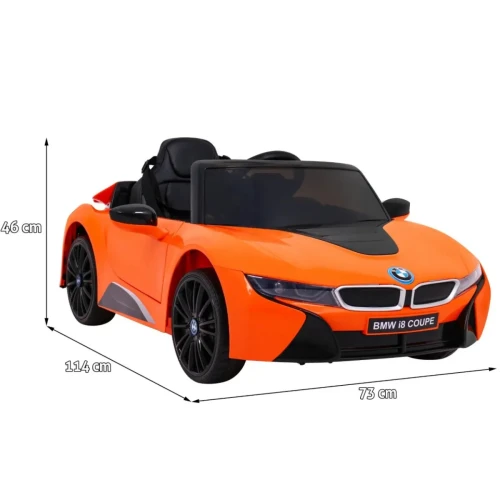 Pomaranczowy samochód elektryczny dla dzieci BMW I8 Lift.webp