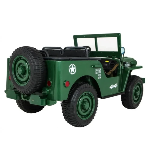 Zielone autko dla dzieciWojskowe Retro dla 3 dzieci 4x4.webp