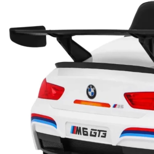 Biały samochód akumulatorowy dla dzieci BMW M6 GT3.webp