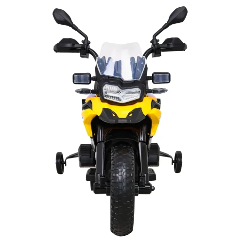Żółte auto na akumulator dla 5 latka motor BMW F850 GS.webp