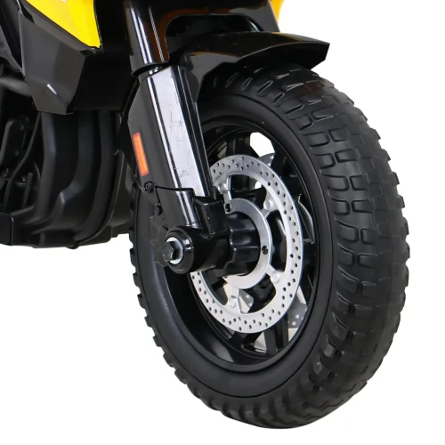 Żółty elektryczny samochód dla dzieci motor BMW F850 GS.webp