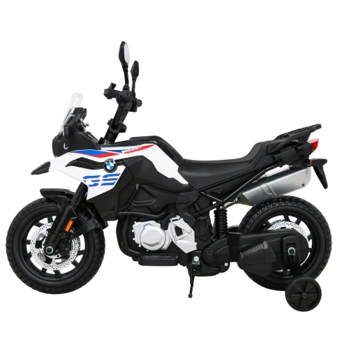 Białe elektryczne auto dla dzieci motor BMW F850 GS.webp