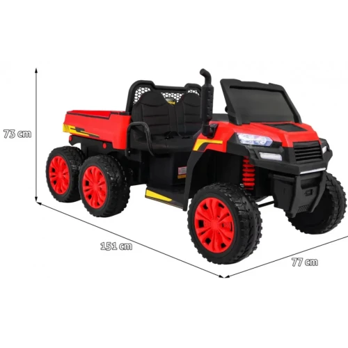 Czerwony samochód elektryczny Farmer Truck dla 2 dzieci.webp