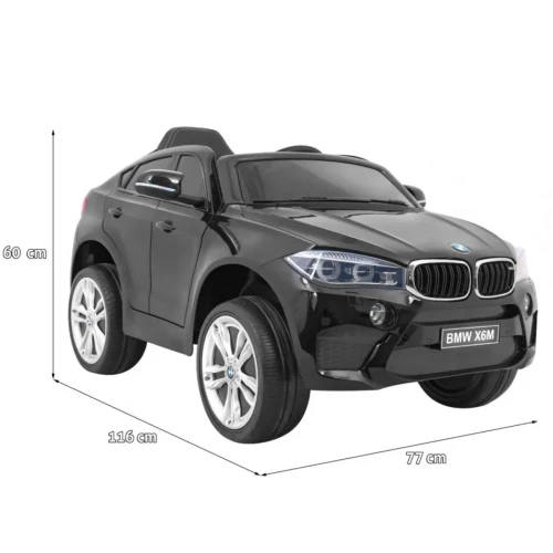 Czarny samochód akumulatorowy dla dzieci BMW X6M.webp