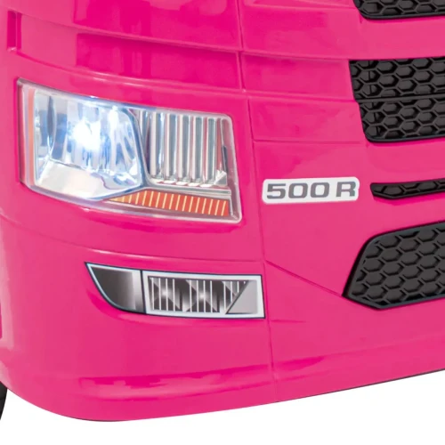 Różowy samochodzik elektryczny dla  dzieci tir Scania R-SERIES.webp
