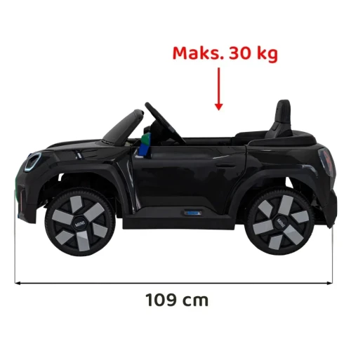 Czarny samochodzik dla dziecka na akumulator Mini Cooper Concept Aceman.webp