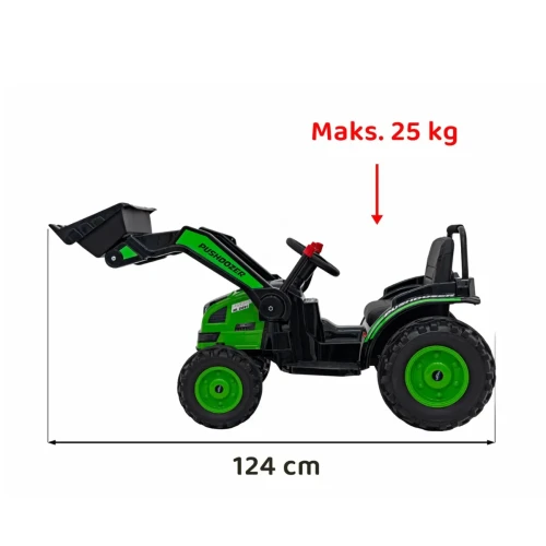 Zielony samochód elektryczny dla dzieci z pilotem Koparka Traktor na akumulator dla dzieci Zielony.webp