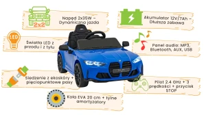 Pojazd BMW M4 Niebieski infografika.webp
