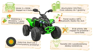 Quad dla dzieci - Maverick ATV Zielony- infografika.webp
