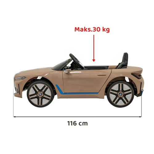 Złote samochod dzieciecy akumulator BMW i4.webp