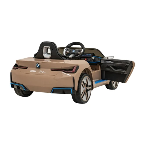 Złoty samochodzik elektryczny dla dzieci BMW i4.webp