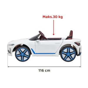 Biały samochód na akumulator dla dzieci BMW i4.webp