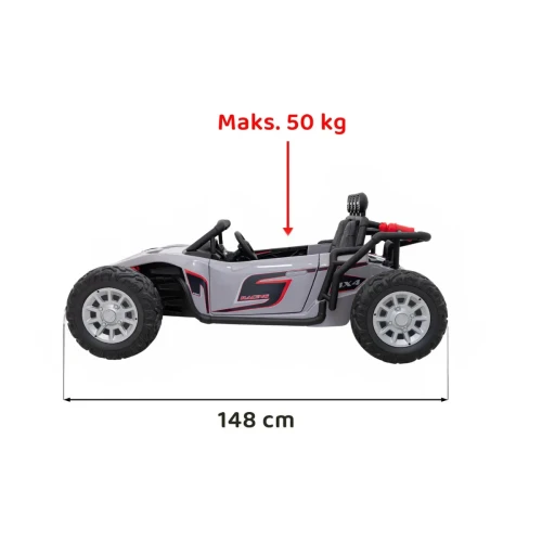 Szary samochodzik elektryczny dla dzieci Buggy Racing 5.webp