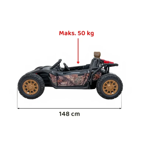 Czarny samochód elektryczny dla dzieci z pilotem Buggy Racing 5.webp
