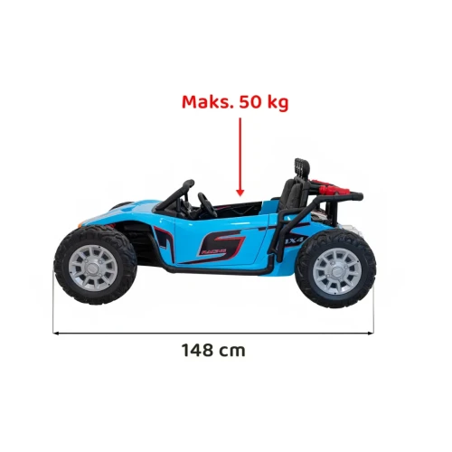 Szary samochód elektryczny dla dzieci z pilotem Buggy Racing 5.webp