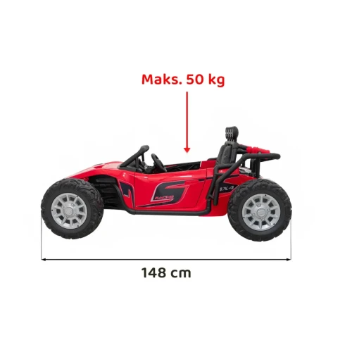 Czerwony samochód elektryczny dla dzieci z pilotem Buggy Racing 5.webp