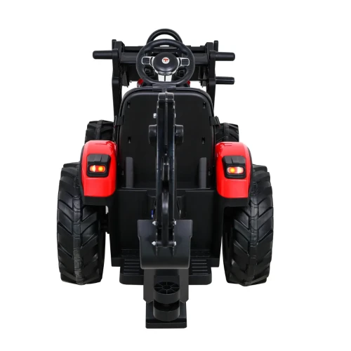 Czerwone auto na akumulator dla 5 latka Traktor Ładowarka Z Przyczepą 720-T.webp