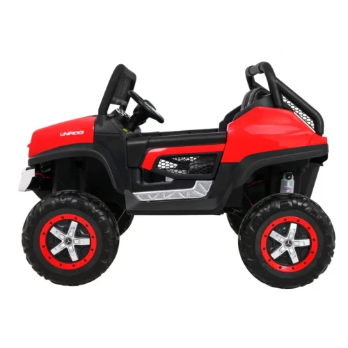 Czerwne auto elektryczne dla dzieci Mercedes BENZ UNIMOG.webp