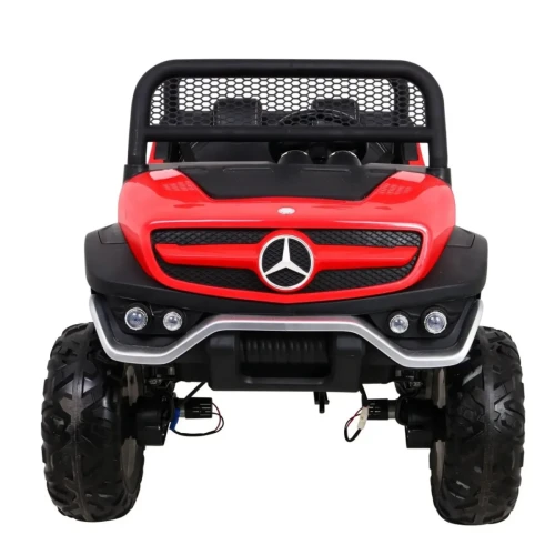 Czerwne auto na akumulator dla 3 latka Mercedes BENZ UNIMOG.webp
