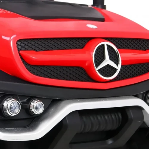 Czerwony samochodzik dla dziecka na akumulator Mercedes BENZ UNIMOG.webp