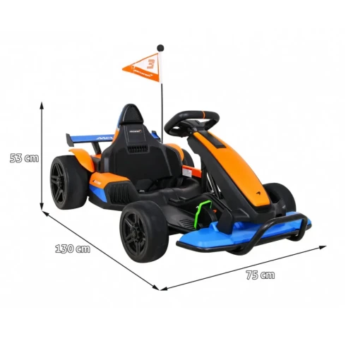 Pomaranczowy auto na pilot dla dziecka Gokart McLaren Drift.webp