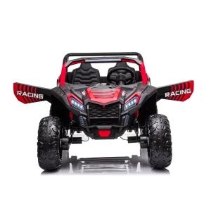 Autko na Akumulator - Buggy UTV Racing 4x4 kolor czerwony od przodu z otwartymi drzwiami.webp