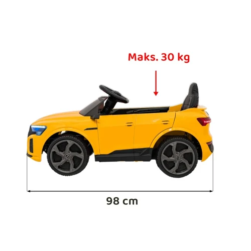 Żółty samochodzik elektryczny dla dzieci Audi SQ8.webp