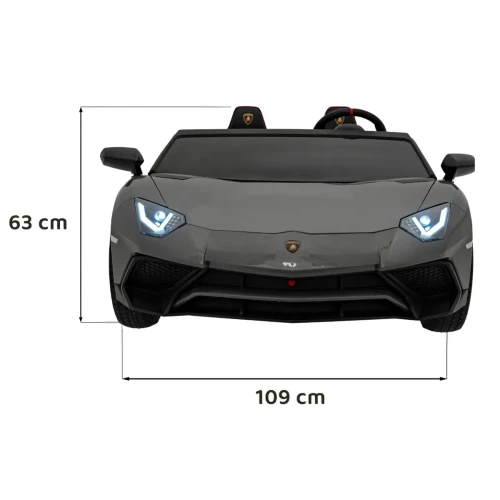 Szary samochód akumulatorowy dla dzieci Lamborghini Aventador SV.webp