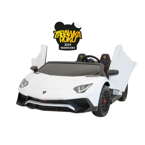 Białe autko na akumulator   Lamborghini Aventador SV.webp