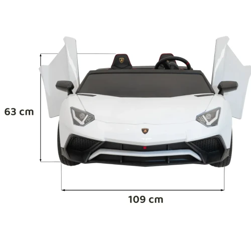 Biały samochód akumulatorowy dla dzieci Lamborghini Aventador SV.webp