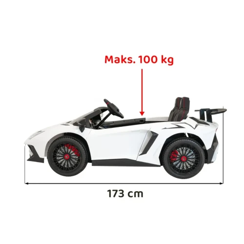 Biały samochód elektryczny dla dzieci Lamborghini Aventador SV.webp