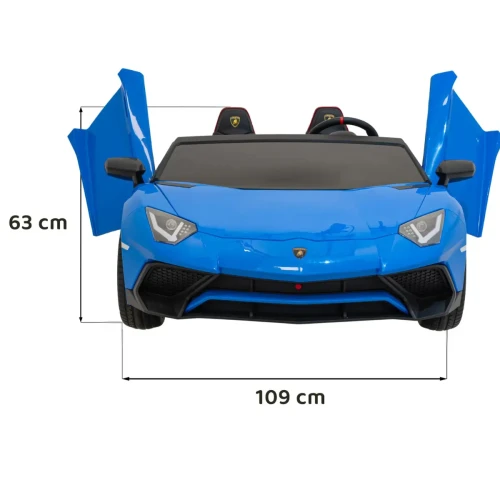 Niebieski samochód akumulatorowy dla dzieci Lamborghini Aventador SV.webp