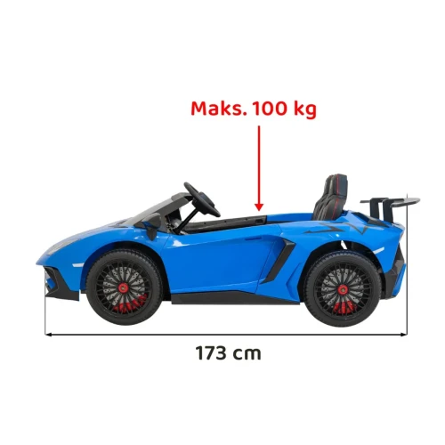 Niebieski samochód elektryczny dla dzieci Lamborghini Aventador SV.webp