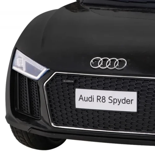Czarny samochód akumulatorowy dla dzieci Audi R8.webp