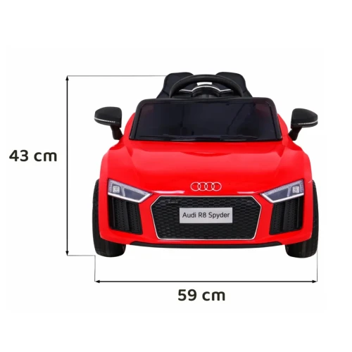 Czerwony samochód na akumulator jednoosobowy Audi R8.webp