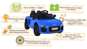 Audi R8 niebieski infografika.webp