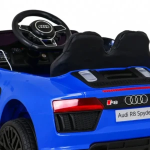 Niebieski samochodzik dla dziecka na akumulator Audi R8.webp