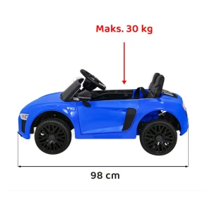 Niebieski samochód elektryczny dla dziecka Audi R8.webp