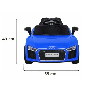 Niebieski samochód na akumulator jednoosobowy Audi R8.webp