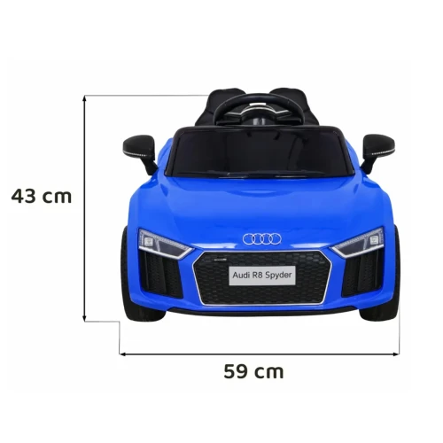 Niebieski samochód na akumulator jednoosobowy Audi R8.webp