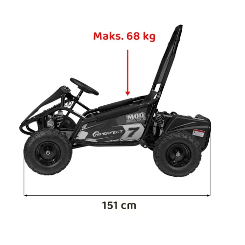 Czarny samochód elektryczny dla dziecka Buggy dla Dziecka - Gokart MUD MONSTER.webp