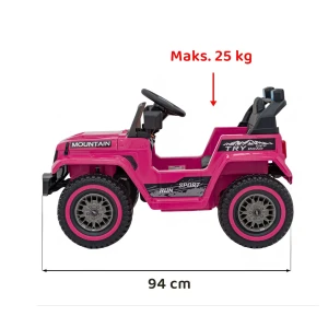 Różowy samochód elektryczny dla dziecka terenowe na pilota - Off Road MOUNTAIN.webp