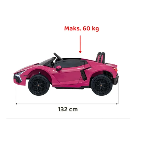 Różowy samochód elektryczny dla dzieci Lamborghini Revuelto XL STRONG.webp