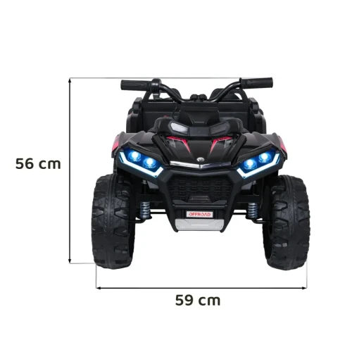 Czarny samochód elektryczny dla dzieci Quad Sport TX ATV - 3-osiowy.webp