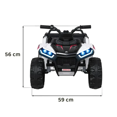 Biały samochód elektryczny dla dzieci Quad Sport TX ATV - 3-osiowy.webp