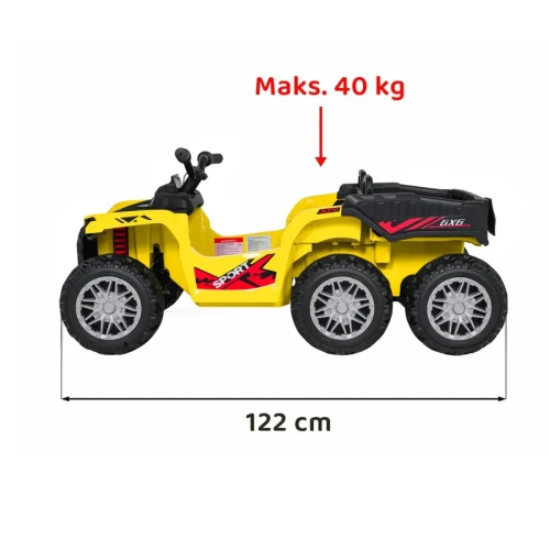 Żółty samochodzik elektryczny dla dzieci Quad Sport TX ATV - 3-osiowy.webp